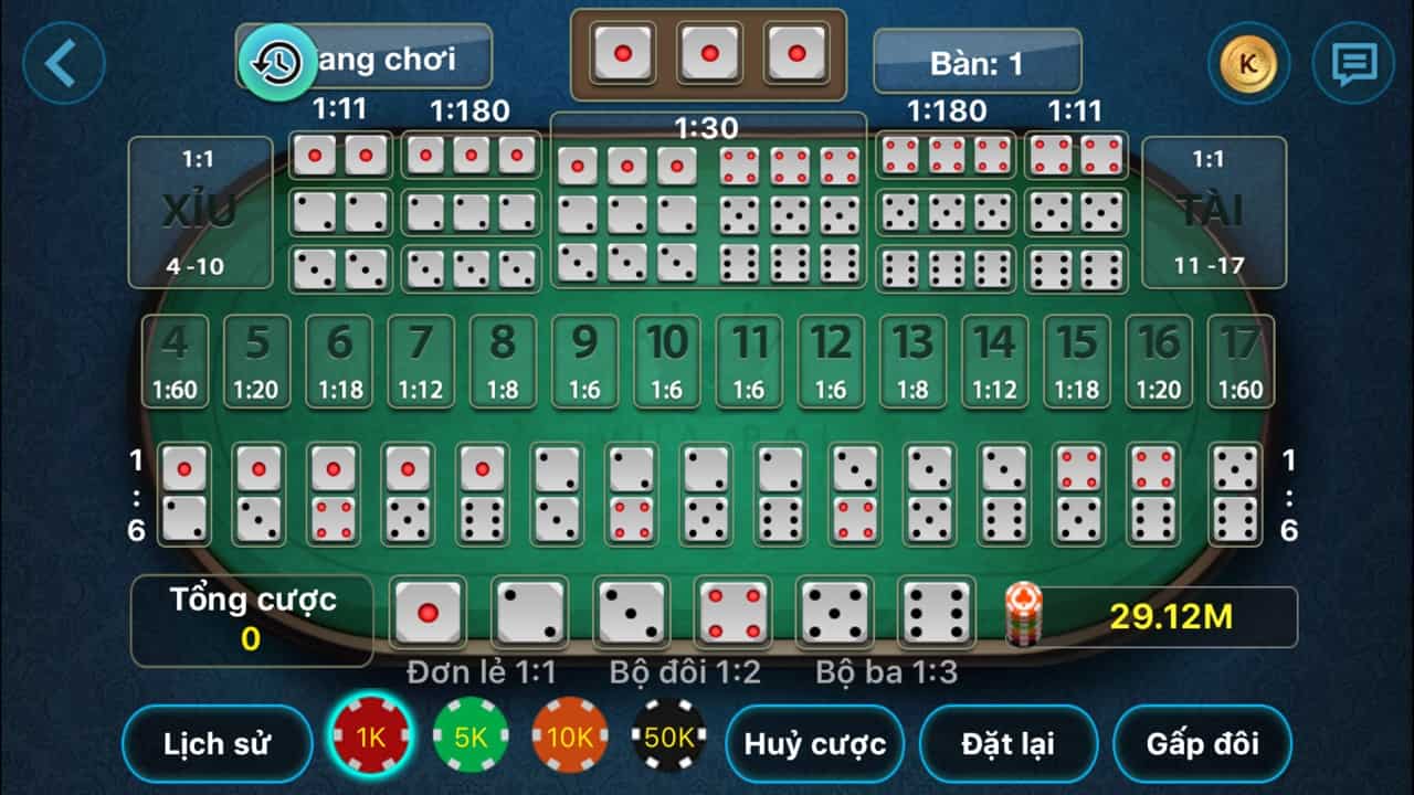 Kỹ năng đặt cược để bạn chiến thắng ở trong mọi bàn chơi Sicbo online