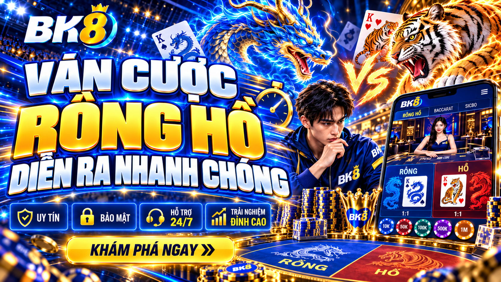 Ván cược Rồng Hổ nhanh chóng giúp tiết kiệm thời gian