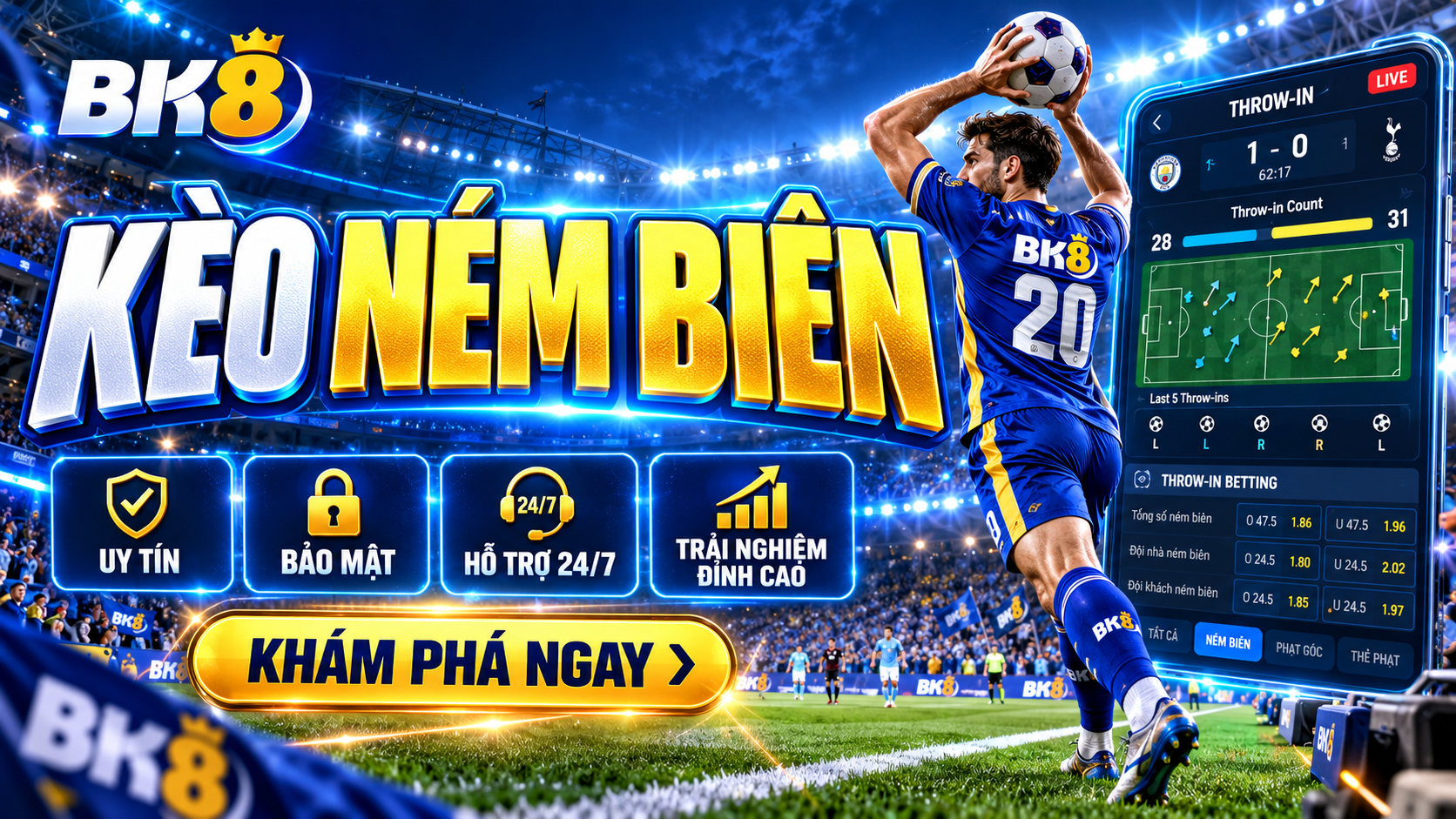 Kèo ném biên là hình thức cơ bản trong bóng đá Kèo ném biên là hình thức cơ bản trong bóng đá