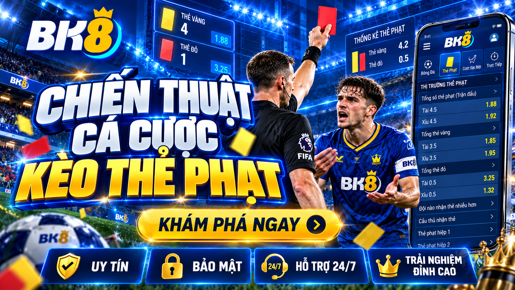 Chọn chiến thuật phù hợp khi cá cược kèo thẻ phạt