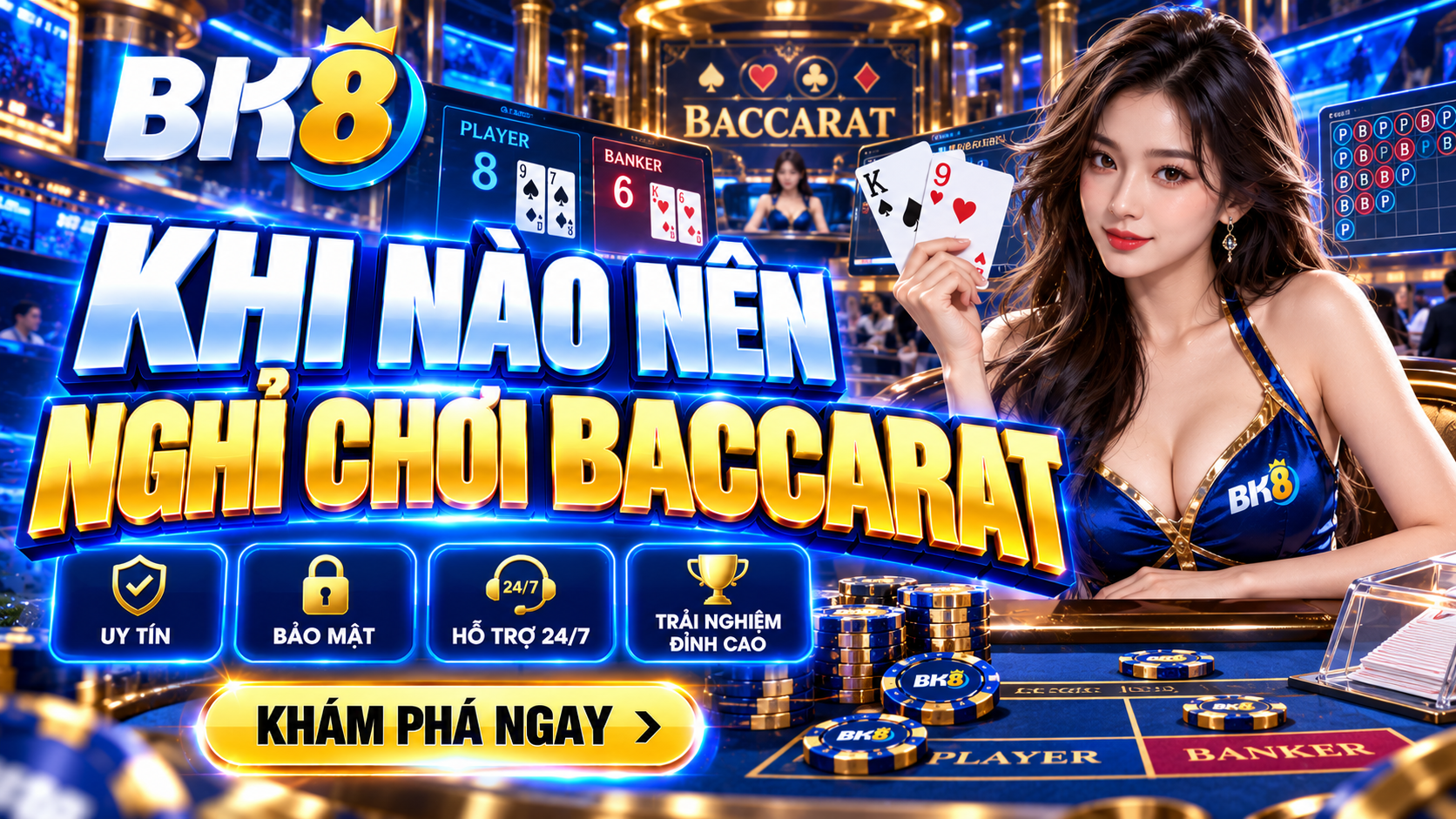 Nghỉ chơi Baccarat đúng lúc để cá cược online an toàn