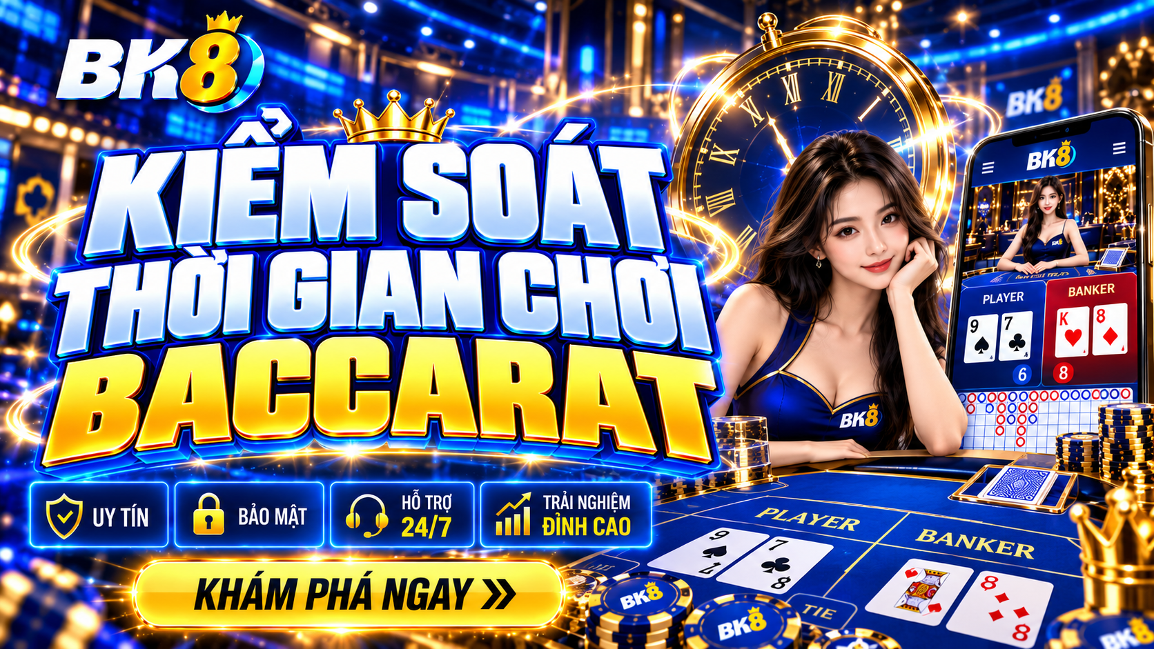 Học cách kiểm soát thời gian tham gia bàn cược Baccarat