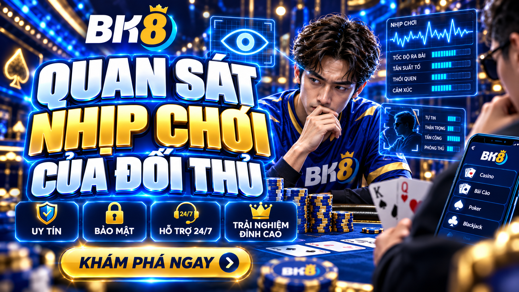 Chú ý tới việc quan sát nhịp chơi của đối thủ khi cược game bài